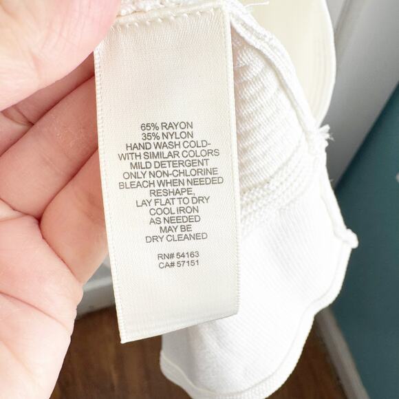 Eliza J Pointelle Knit Ruffle Hem Dress Ivory Petite Size Small NEW Textured - Picture 10 of 16